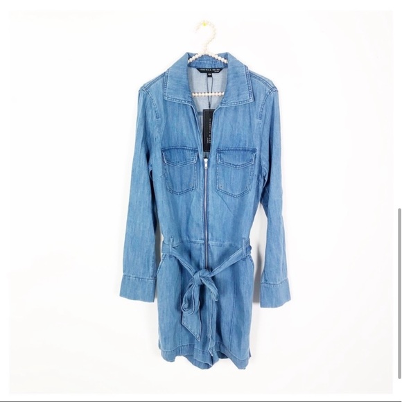 New Veronica Beard Keenan Denim Romper - Picture 4 of 4
